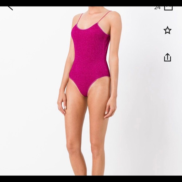 OSÉREE luminere glitter swimsuit in fuchsia - Picture 1 of 4